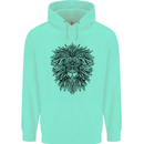 Mandala Lion Mens 80% Cotton Hoodie Peppermint