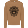 Mandala Lion Mens Sweatshirt Jumper Caramel Latte