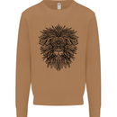 Mandala Lion Mens Sweatshirt Jumper Caramel Latte