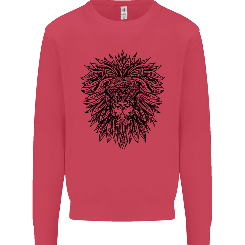 Mandala Lion Mens Sweatshirt Jumper Heliconia