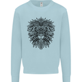 Mandala Lion Mens Sweatshirt Jumper Light Blue