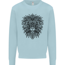 Mandala Lion Mens Sweatshirt Jumper Light Blue