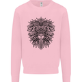 Mandala Lion Mens Sweatshirt Jumper Light Pink