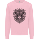 Mandala Lion Mens Sweatshirt Jumper Light Pink