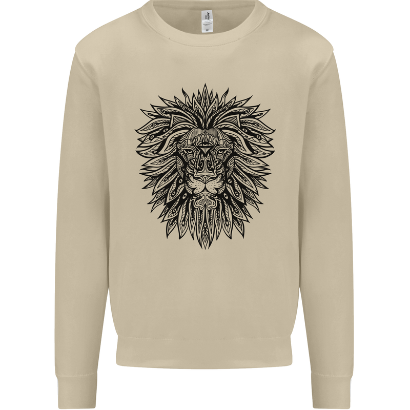 Mandala Lion Mens Sweatshirt Jumper Sand