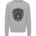 Mandala Lion Mens Sweatshirt Jumper Sports Grey