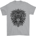 Mandala Lion Mens T-Shirt 100% Cotton Sports Grey