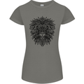 Mandala Lion Womens Petite Cut T-Shirt Charcoal