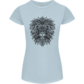 Mandala Lion Womens Petite Cut T-Shirt Light Blue