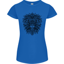 Mandala Lion Womens Petite Cut T-Shirt Royal Blue