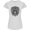 Mandala Lion Womens Petite Cut T-Shirt White