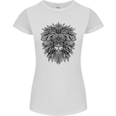 Mandala Lion Womens Petite Cut T-Shirt White