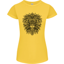 Mandala Lion Womens Petite Cut T-Shirt Yellow