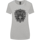 Mandala Lion Womens Wider Cut T-Shirt Sports Grey
