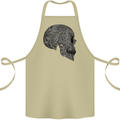 Mandala Skull Gothic Biker Motorbike Cotton Apron 100% Organic Khaki