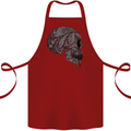Mandala Skull Gothic Biker Motorbike Cotton Apron 100% Organic Maroon