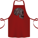 Mandala Skull Gothic Biker Motorbike Cotton Apron 100% Organic Maroon
