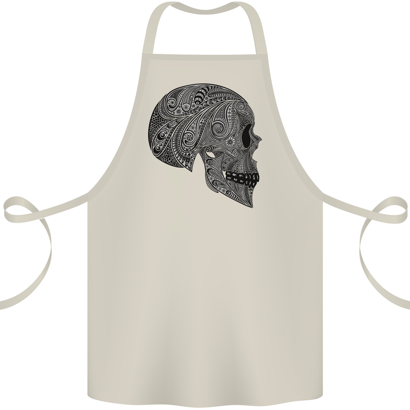 Mandala Skull Gothic Biker Motorbike Cotton Apron 100% Organic Natural
