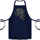 Mandala Skull Gothic Biker Motorbike Cotton Apron 100% Organic Navy Blue