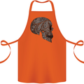 Mandala Skull Gothic Biker Motorbike Cotton Apron 100% Organic Orange