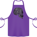 Mandala Skull Gothic Biker Motorbike Cotton Apron 100% Organic Purple