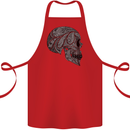 Mandala Skull Gothic Biker Motorbike Cotton Apron 100% Organic Red