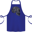 Mandala Skull Gothic Biker Motorbike Cotton Apron 100% Organic Royal Blue