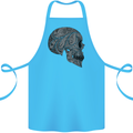 Mandala Skull Gothic Biker Motorbike Cotton Apron 100% Organic Turquoise
