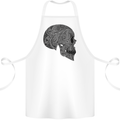 Mandala Skull Gothic Biker Motorbike Cotton Apron 100% Organic White