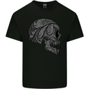 Mandala Skull Gothic Biker Motorbike Kids T-Shirt Childrens Black