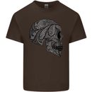 Mandala Skull Gothic Biker Motorbike Kids T-Shirt Childrens Chocolate