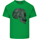 Mandala Skull Gothic Biker Motorbike Kids T-Shirt Childrens Irish Green