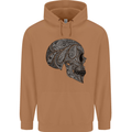 Mandala Skull Gothic Biker Motorbike Mens 80% Cotton Hoodie Caramel Latte