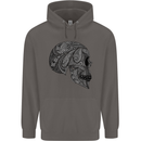 Mandala Skull Gothic Biker Motorbike Mens 80% Cotton Hoodie Charcoal