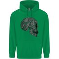 Mandala Skull Gothic Biker Motorbike Mens 80% Cotton Hoodie Irish Green