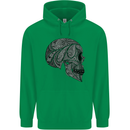 Mandala Skull Gothic Biker Motorbike Mens 80% Cotton Hoodie Irish Green