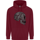 Mandala Skull Gothic Biker Motorbike Mens 80% Cotton Hoodie Maroon