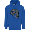 Mandala Skull Gothic Biker Motorbike Mens 80% Cotton Hoodie Royal Blue