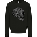 Mandala Skull Gothic Biker Motorbike Mens Sweatshirt Jumper Black