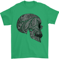 Mandala Skull Gothic Biker Motorbike Mens T-Shirt Cotton Gildan Irish Green