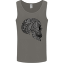 Mandala Skull Gothic Biker Motorbike Mens Vest Tank Top Charcoal