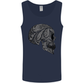 Mandala Skull Gothic Biker Motorbike Mens Vest Tank Top Navy Blue