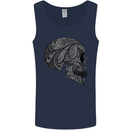 Mandala Skull Gothic Biker Motorbike Mens Vest Tank Top Navy Blue