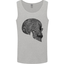 Mandala Skull Gothic Biker Motorbike Mens Vest Tank Top Sports Grey
