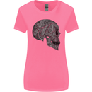 Mandala Skull Gothic Biker Motorbike Womens Wider Cut T-Shirt Azalea