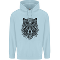 Mandala Tribal Wolf Tattoo Childrens Kids Hoodie Light Blue