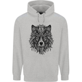 Mandala Tribal Wolf Tattoo Childrens Kids Hoodie Sports Grey