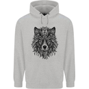 Mandala Tribal Wolf Tattoo Childrens Kids Hoodie Sports Grey