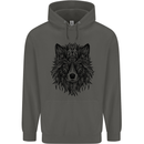 Mandala Tribal Wolf Tattoo Childrens Kids Hoodie Storm Grey