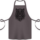 Mandala Tribal Wolf Tattoo Cotton Apron 100% Organic Dark Grey